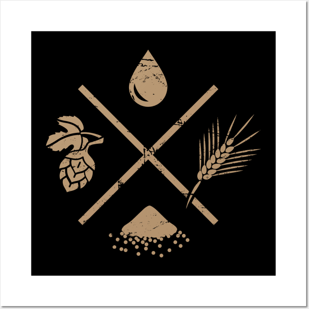 Home Brew Beer Ingredients Wall Art by MeatMan